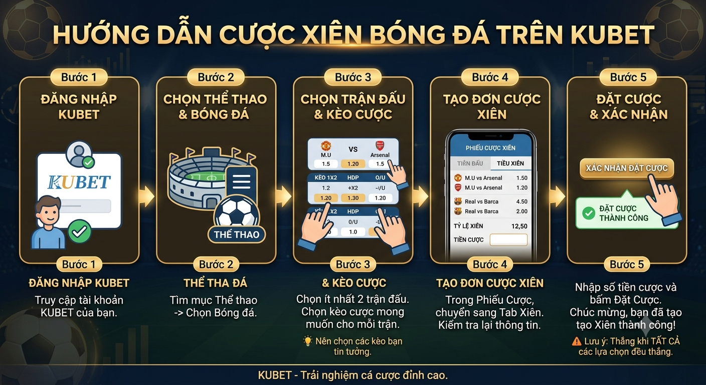 hướng dẫn cược xiên bóng đá kubet